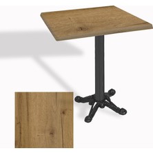 Dockers Çipa Döküm Ayak Kare Masa 60X60 cm - (Werzalit, Wermodin ve Allzalit Tabla) - Canyon Palace Oak
