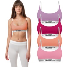 Yohannes Club, Kadın Pamuklu Sütyen, 4'lü Avantajlı Paket, Pamuklu Kumaş, 4 Farklı Seçenekli