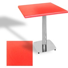 Dockers Tokyo Kare Masa (Kromnikel) 80X80 cm - (Werzalit, Wermodin ve Allzalit Tabla) - Kırmızı