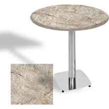 Dockers Tokyo Yuvarlak Masa (Kromnikel) Çap 80CM - (Werzalit, Wermodin ve Allzalit Tabla) - Scala Marble