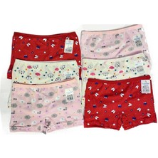 ModaSize 6 Adet Kız Çocuk Desenli Penye Boxer 403