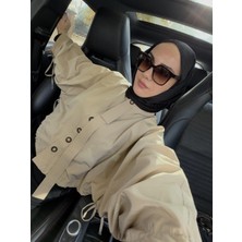 Touche Yarasa Kol Kısa Ceket Bej