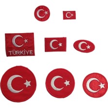 Be Beauty Türk Bayrağı 8'li Arma Seti - Ütüyle Yapışan Nakışlı Patch Paketi - Karışık Boyut ve Modeller