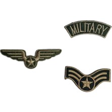 Be Beauty 3'lü Karma Tasarım Nakışlı Yama Seti - Vintage Stil Tekstil Arma Paketi