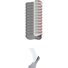 ModaSize Gri Kadın Babet Çorap 12 Çift
