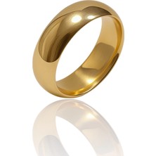 HAKAN GÜLER KUYUMCULUK 14 Ayar Altın Düz Bombeli Alyans – 6 mm