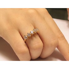 HAKAN GÜLER KUYUMCULUK Altın Beş Taş Yüzük (3 Gram )(24506)