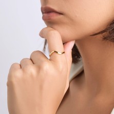 HAKAN GÜLER KUYUMCULUK 14 Ayar Altın Zikzak Ajda Model YÜZÜK(24692)