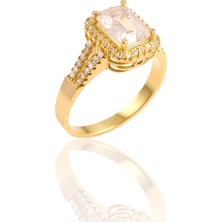 HAKAN GÜLER KUYUMCULUK 14 Ayar Altın Baget Taşlı Yüzük – 3,10 GRAM(24252)