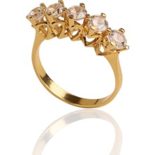 HAKAN GÜLER KUYUMCULUK Altın Beş Taş Yüzük (3 Gram )(24503)