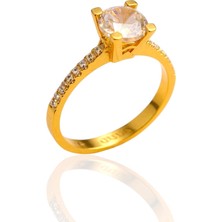 HAKAN GÜLER KUYUMCULUK 14 Ayar Altın Tektaş Yüzük (2 GRAM)(24117)