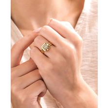 HAKAN GÜLER KUYUMCULUK 14 Ayar Altın Ajda Model Baget Taşlı Yüzük