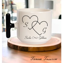 Tanem Kişiselleştirilebilir Bardak Kahve Çay Fincanı Hediye Sevgililer Günü - T Kulp Kupa