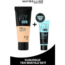 Luua Maybelline New York Fit Me Matte+Poreless Fondöten 115 Ivory & Matlaştırcı Mini Makyaj Bazı Avantajlı Set
