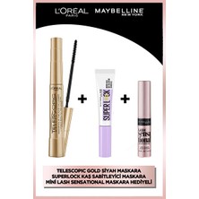 Luua Maybelline New York Telescopic Gold Maskara & Maybelline Super Lock Kaş Sabitleyici & Lash Sensational  Mini Maskara