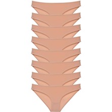 ModaSize 8 Adet Süper Eko Set Likralı Kadın Slip Külot Ten