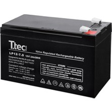 Ttec 12V 7 Ah AGM Bakımsız Kuru Akü 12 V 7 A Kapasite ile Dayanıklı ve Uzun Süreli Kullanım