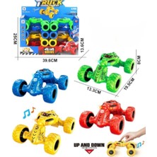 Canes 4x4 Yaylı 19 cm Kırılmaz Araba Işıklı Sirenli Sürtmeli Yarış Arabası 19 cm