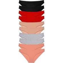 ModaSize 10 Adet Süper Eko Set Likralı Kadın Slip Külot 501