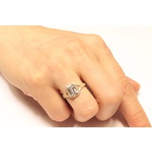 HAKAN GÜLER KUYUMCULUK Altın Baget Taşlı Yüzük (24270)