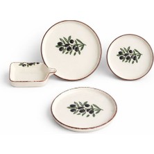 Leblanc Boutique Modern Desenli Seramik Kahvaltı ve Meze Tabağı Seti – 4’lü