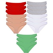 ModaSize 15 Adet Süper Eko Set Likralı Kadın Slip Külot 521