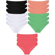 ModaSize 15 Adet Süper Eko Set Likralı Kadın Slip Külot 516