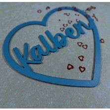 Pelince Kişiye Özel Isimli Kalp Makrome Kasnağı - Bebek ve Çocuk Odası Kapı Süsü Isimliği - Dekoratif Kalp Figürlü Duvar Süsü Makrome Malzemesi - Hastane Odası Kapı Isimliği (27X24 Cm)