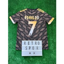 Cristiano Ronaldo Özel Tasarım Kahverengi Real Madrid Kısa Kol Forma