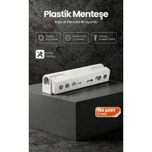 Özfırat Pvc Yapı Pvc Kapı & Pencere Menteşesi, Plastik - 90MM - Renk Seçenekli, (150 Adet Beyaz)