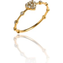 HAKAN GÜLER KUYUMCULUK Altın Kalpli Taşlı Yüzük( 8TY00-26)