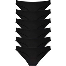 ModaSize 6 Adet Süper Eko Set Likralı Kadın Slip Külot Siyah