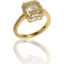 HAKAN GÜLER KUYUMCULUK 14 Ayar Altın Baget Taşlı Yüzük( 14BY00-5)