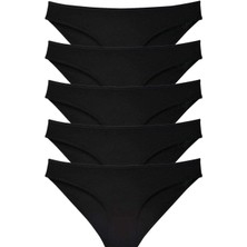 ModaSize 5 Adet Süper Eko Set Likralı Kadın Slip Külot Siyah