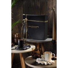 Braventa Collection Adora 4 Parça 2 Kişilik Kahve Takımı Siyah & Krem