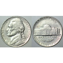 Banknoting Amerika 5 Cent 1982 D. Jefferson Nıckel.