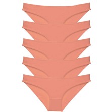 ModaSize 5 Adet Süper Eko Set Likralı Kadın Slip Külot Pudra