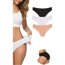ModaSize 3 Adet Kadın Dikişsiz Lazer Kesim Esnek Iz Yapmayan Külot S4