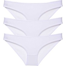 ModaSize 3 Adet Süper Eko Set Likralı Kadın Slip Külot Beyaz
