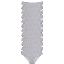 ModaSize 12 Adet Süper Eko Set Likralı Kadın Slip Külot Gri