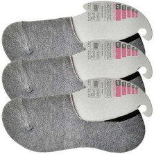 ModaSize Gri Kadın Babet Çorap 3 Çift