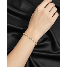 Winy Concept Xuping Gold Renk Zirkon Taşlı Yıldız Figürlü Kadın Bileklik - Kararmaz Ayarlanabilir Tasarım