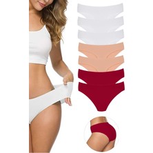 ModaSize 7 Adet Kadın Dikişsiz Lazer Kesim Esnek Iz Yapmayan Külot S10