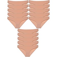 ModaSize 15 Adet Süper Eko Set Likralı Kadın Slip Külot Ten