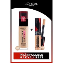 Luua L'oreal Paris Infaillible 32H Fresh Wear C Vitaminli Fondöten 125 & Tüm Yüze Uygulanabilir Kapatıcı 327 Cashmere