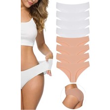 ModaSize 8 Adet Kadın Dikişsiz Lazer Kesim Esnek Iz Yapmayan Külot S3