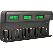 Beston C9036WL Aa - Aaa - 9V - C - D  Pil Şarj Cihazı (220V) - 14'lü Pil Yuvası