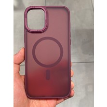 Iphone 16 Plus Uyumlu Magsafe Destekli Buzlu Sert Yüzey ve Silikon Kenarlı Telefon Kılıfı