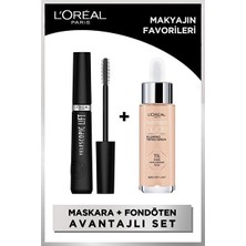 Luua L'oreal Paris Telescopic Lift Maskara & True Match Nude Fondöten Serum 0.5-2 Very Light - Makyajın Favorileri Seti