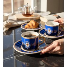 Onedekor 2 Kişilik Bird Blue Double Kahve Fincanı